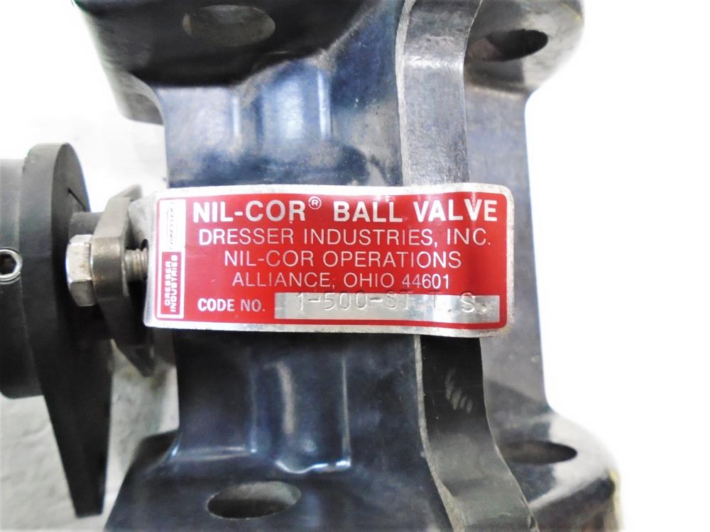 Nil-Cor 1" 150# Fiberglass Ball Valve, Code 1-500-ST-T-S